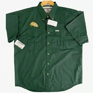 New Tiger Hill Fishing Button Down Shirt Embroidered Fish Cargo Pockets